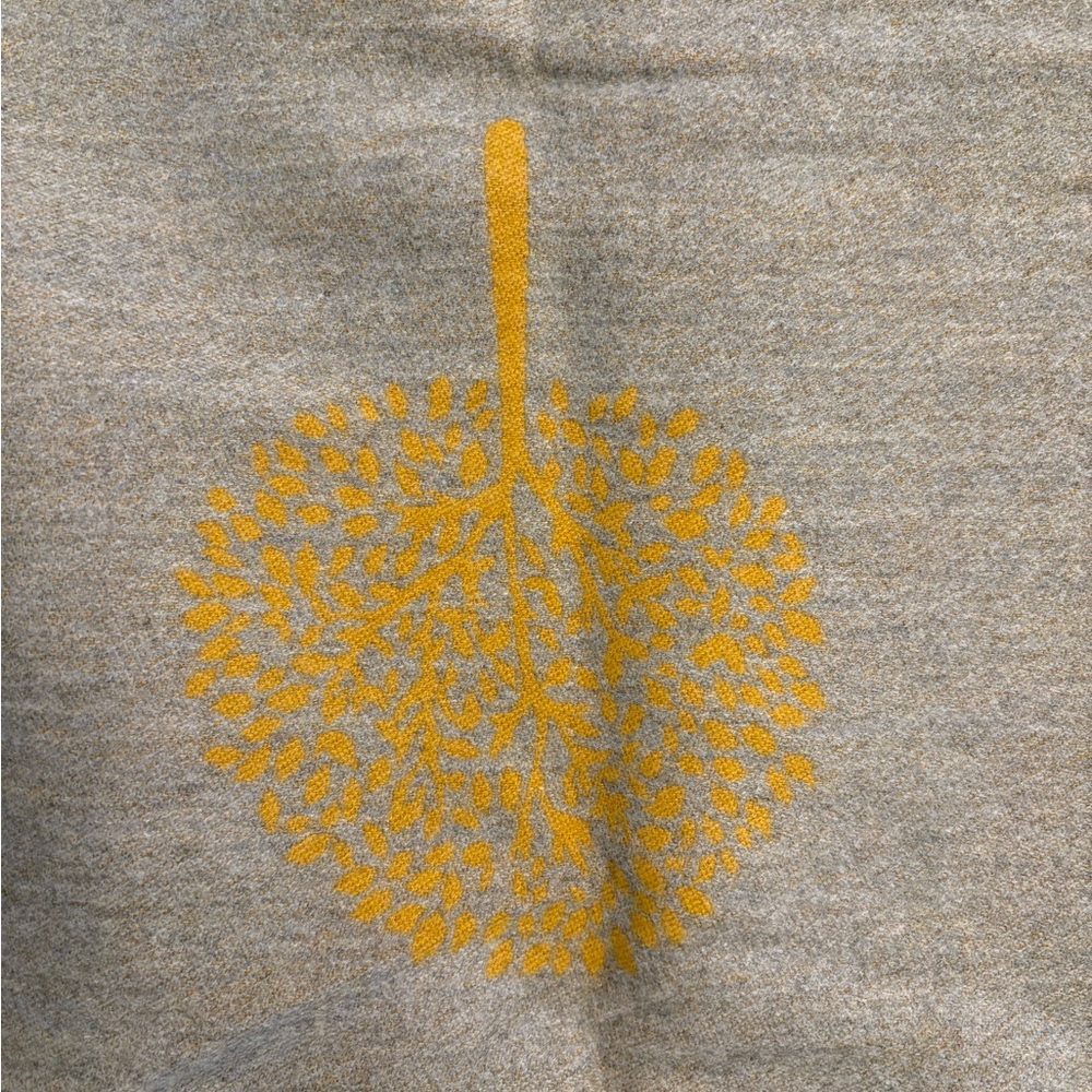 Yellow And Gray Reversible Tree Pattern Scarf - image 5
